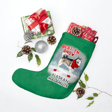 Load image into Gallery viewer, Alaskan Malamute Best In Snow Christmas Stockings