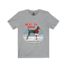 Load image into Gallery viewer, Miniature Pinscher Best In Snow Unisex Jersey Short Sleeve Tee