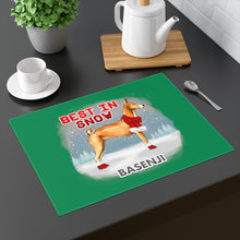 Load image into Gallery viewer, Basenji Best In Snow Placemat