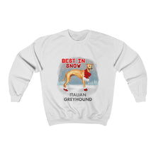 Load image into Gallery viewer, Italian Greyhound In Snow Heavy Blend™ Crewneck Sweatshirt