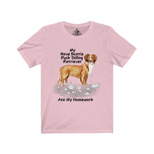 Load image into Gallery viewer, My Nova Scotia Duck Tolling Retriever Ate My Homework Unisex Jersey Short Sleeve Tee