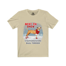 Load image into Gallery viewer, Staffordshire Bull Terrier Best In Snow Unisex Jersey Short Sleeve Tee