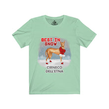 Load image into Gallery viewer, Cirneco Dell'Etna Best In Snow Unisex Jersey Short Sleeve Tee
