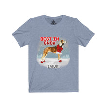 Load image into Gallery viewer, Saluki Best In Snow Unisex Jersey Short Sleeve Tee