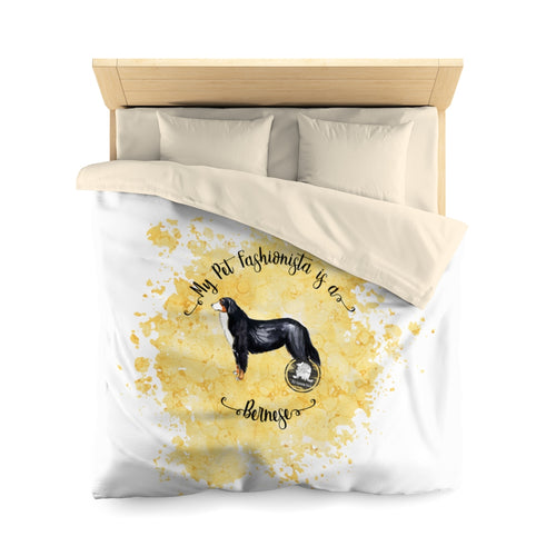 Bernese Mountain Dog Pet Fashionista Duvet Cover