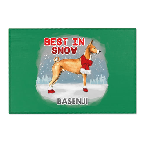 Basenji Best In Snow Area Rug