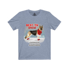 Load image into Gallery viewer, German Shepherd Best In Snow Unisex Jersey Short Sleeve Tee