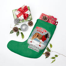 Load image into Gallery viewer, Belgian Tervuren Best In Snow Christmas Stockings