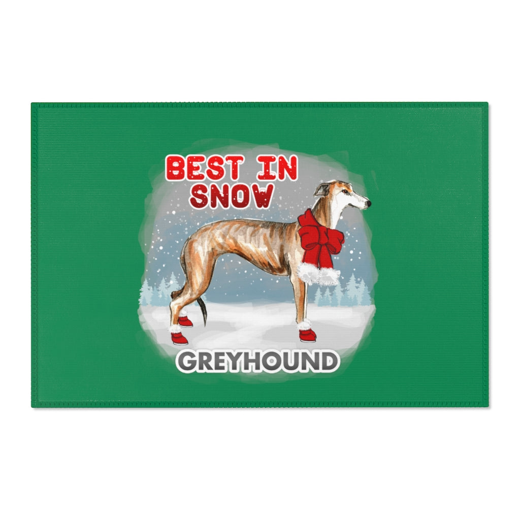 Greyhound Best In Snow Area Rug