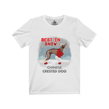 Load image into Gallery viewer, Chinese Crested Best In Snow Unisex Jersey Short Sleeve Tee