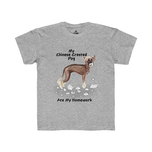 My Chinese Crested Ate My Homework Kids Regular Fit Tee