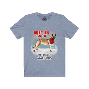Belgian Malinois Best In Snow Unisex Jersey Short Sleeve Tee