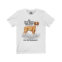 Load image into Gallery viewer, My Nova Scotia Duck Tolling Retriever Ate My Homework Unisex Jersey Short Sleeve Tee