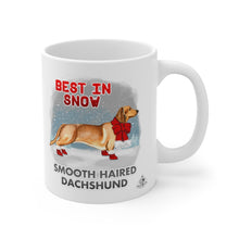 Load image into Gallery viewer, Smooth Haired Dachshund Best In Snow Mug