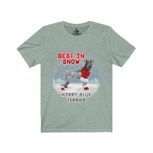 Kerry Blue Terrier Best In Snow Unisex Jersey Short Sleeve Tee