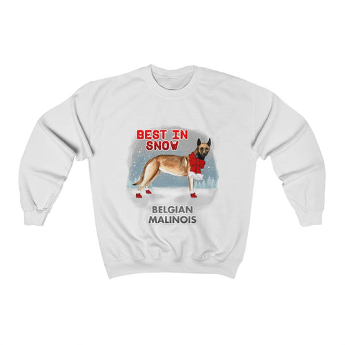Belgian Malinois Best In Snow Heavy Blend™ Crewneck Sweatshirt