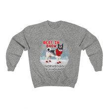 Load image into Gallery viewer, Norwegian Elkhound Best In Snow Heavy Blend™ Crewneck Sweatshirt