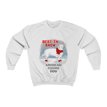Load image into Gallery viewer, American Eskimo Dog Best In Snow Heavy Blend™ Crewneck Sweatshirt