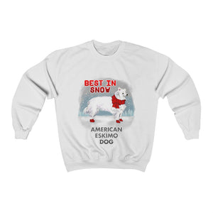 American Eskimo Dog Best In Snow Heavy Blend™ Crewneck Sweatshirt