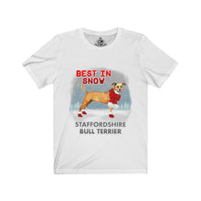 Load image into Gallery viewer, Staffordshire Bull Terrier Best In Snow Unisex Jersey Short Sleeve Tee