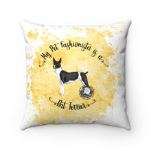 Load image into Gallery viewer, Rat Terrier Pet Fashionista Square Pillow