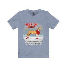 Load image into Gallery viewer, Staffordshire Bull Terrier Best In Snow Unisex Jersey Short Sleeve Tee