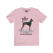 Load image into Gallery viewer, My Miniature Pinscher Ate My Homework Unisex Jersey Short Sleeve Tee