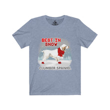 Load image into Gallery viewer, Clumber Spaniel Best In Snow Unisex Jersey Short Sleeve Tee