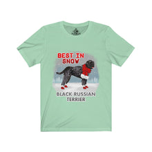 Load image into Gallery viewer, Black Russian Terrier Best In Snow Unisex Jersey Short Sleeve Tee
