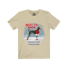 Load image into Gallery viewer, Miniature Pinscher Best In Snow Unisex Jersey Short Sleeve Tee