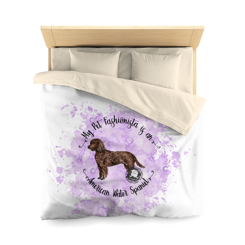 American Water Spaniel Pet Fashionista Duvet Cover