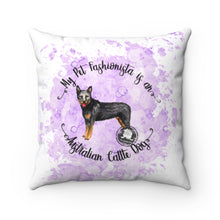 Load image into Gallery viewer, Australian Cattle Dog Pet Fashionista Square Pillow