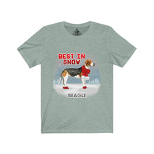 Load image into Gallery viewer, Beagle Best In Snow Unisex Jersey Short Sleeve Tee