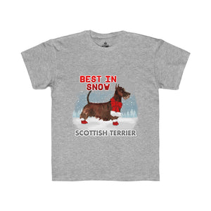Scottish Terrier Best In Snow Kids Regular Fit Tee