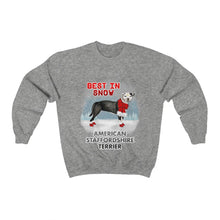 Load image into Gallery viewer, American Staffordshire Terrier Best In Snow Heavy Blend™ Crewneck Sweatshirt