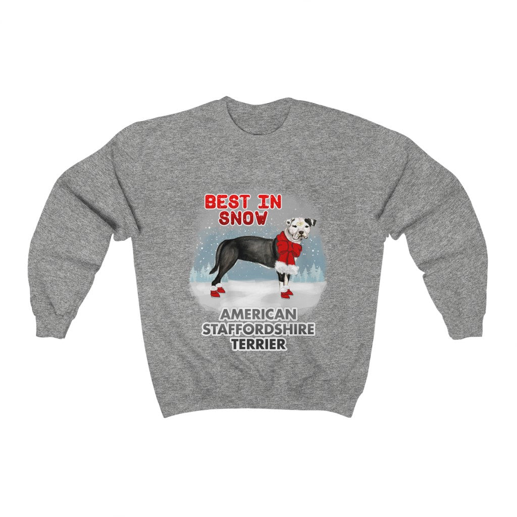 American Staffordshire Terrier Best In Snow Heavy Blend™ Crewneck Sweatshirt