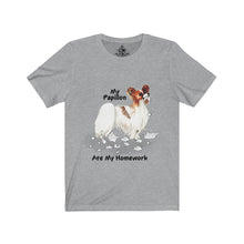 Load image into Gallery viewer, My Papillon Ate My Homework Unisex Jersey Short Sleeve Tee