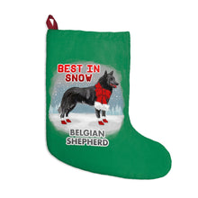 Load image into Gallery viewer, Belgian Shepherd Best In Snow Christmas Stockings