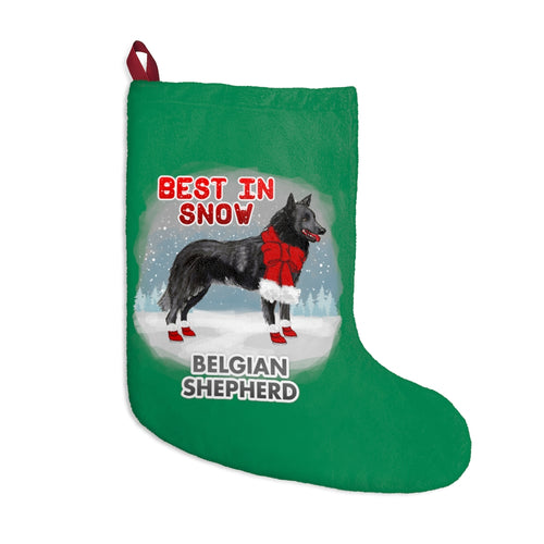 Belgian Shepherd Best In Snow Christmas Stockings