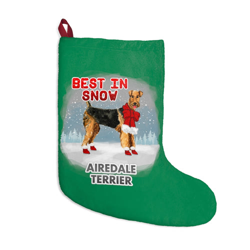 Airedale Terrier Best In Snow Christmas Stockings