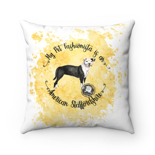 American Staffordshire Pet Fashionista Square Pillow