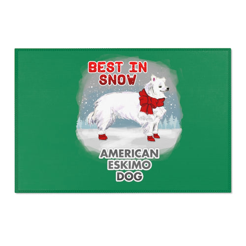 American Eskimo Dog Best In Snow Area Rug