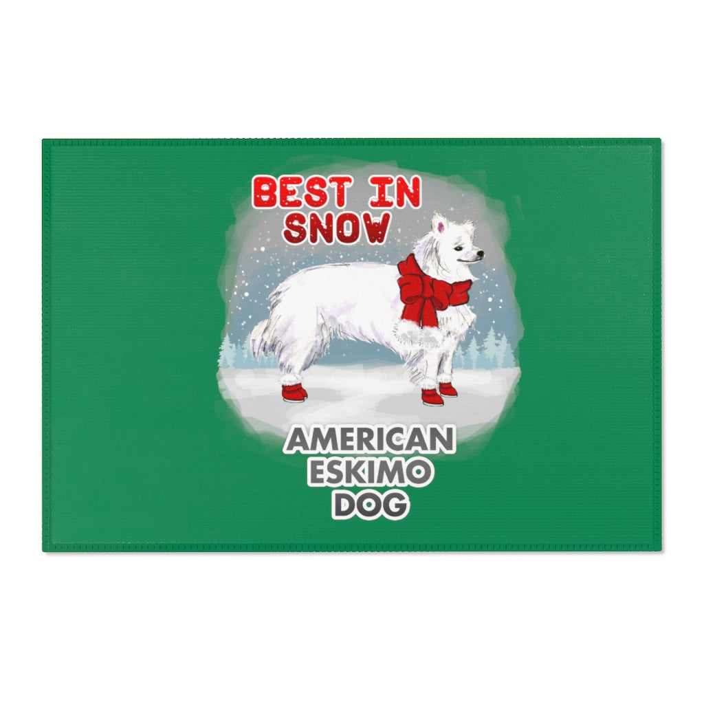 American Eskimo Dog Best In Snow Area Rug