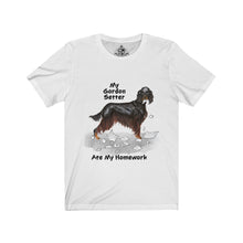 Load image into Gallery viewer, My Gordon Setter Ate My Homework Unisex Jersey Short Sleeve Tee