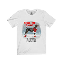 Load image into Gallery viewer, German Pinscher Best In Snow Unisex Jersey Short Sleeve Tee