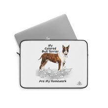 Load image into Gallery viewer, My Colored Bull Terrier Ate My Homework Laptop Sleeve