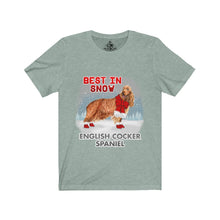 Load image into Gallery viewer, English Cocker Spaniel Best In Snow Unisex Jersey Short Sleeve Tee