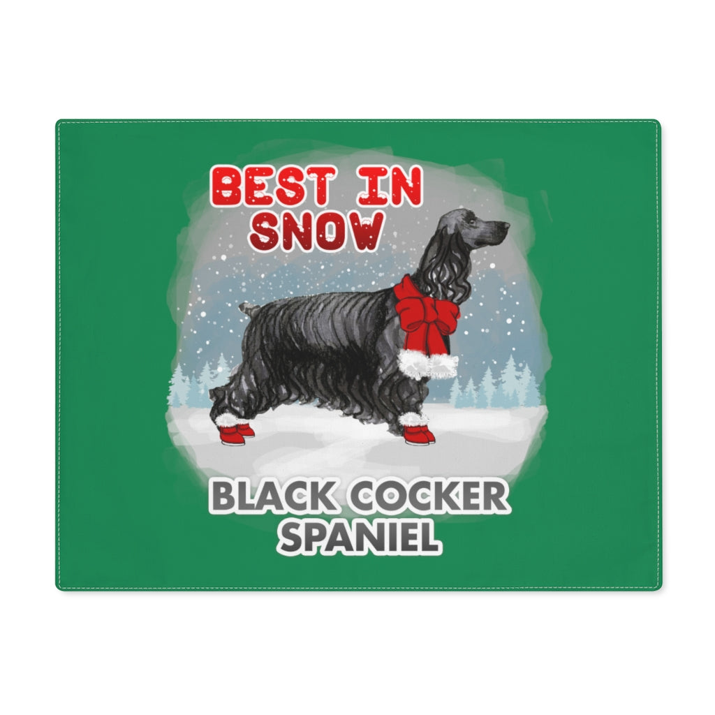 Black Cocker Spaniel Best In Snow Placemat