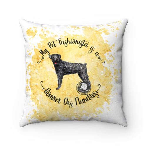 Bouvier Des Flandres Pet Fashionista Square Pillow