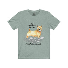 Load image into Gallery viewer, My Norwich Terrier Ate My Homework Unisex Jersey Short Sleeve Tee